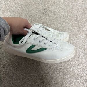 MAKE AN OFFER Tretorn White and Green Sneakers